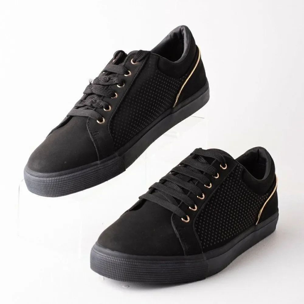 Zara Mens Black Textured Plimsolls Shoes Sneakers